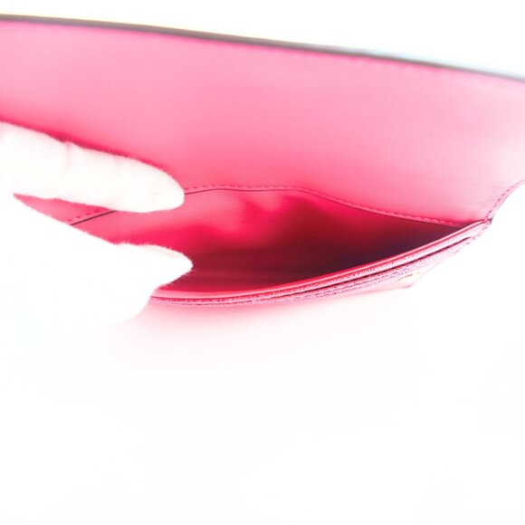 2 PC set -DKNY Lumen metallic faux-leather logo wallet + card case Pink - Picture 7 of 16